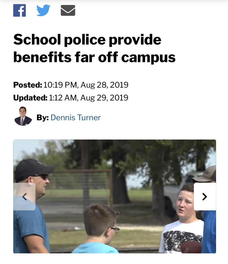 Article on KXXV pertaining to the JISD Police Force